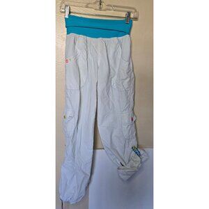 Zumba Lightweight Adjustable Cargo Style Pants With Fold-Down Waist Size Medium